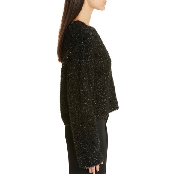 Vince Boxy Metallic Black Knit Sweater size S - Picture 4 of 7